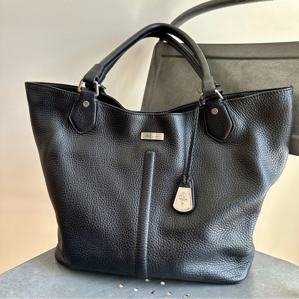 Cole Haan - Black Pebbled Leather Shoulder Bag/Tote